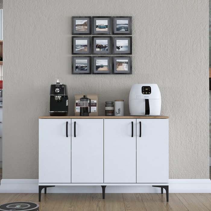 Hanah Home Gabinete Multipropósito Blanco y Nuez